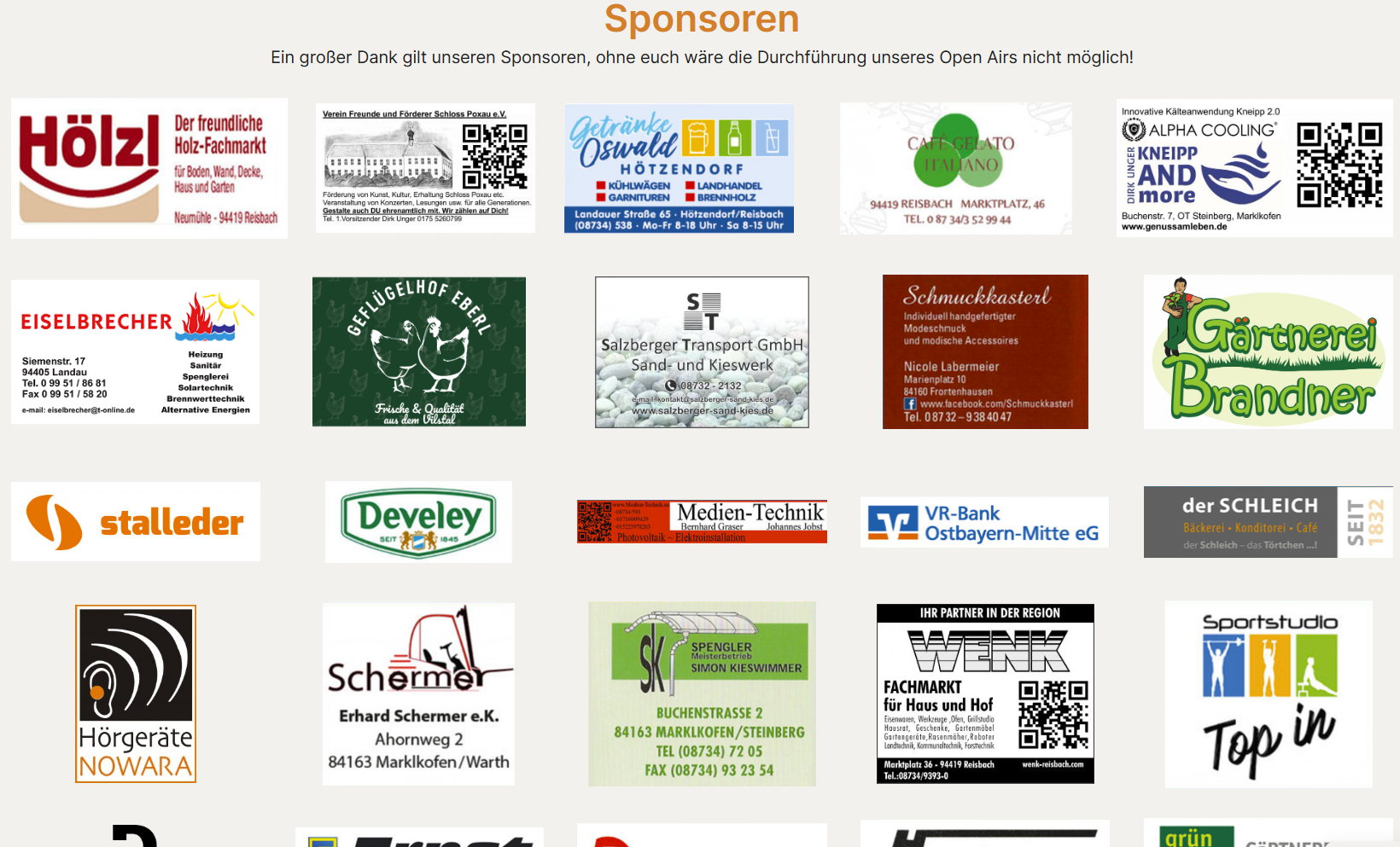 Ein großes Dankeschön an unsere Sponsoren!