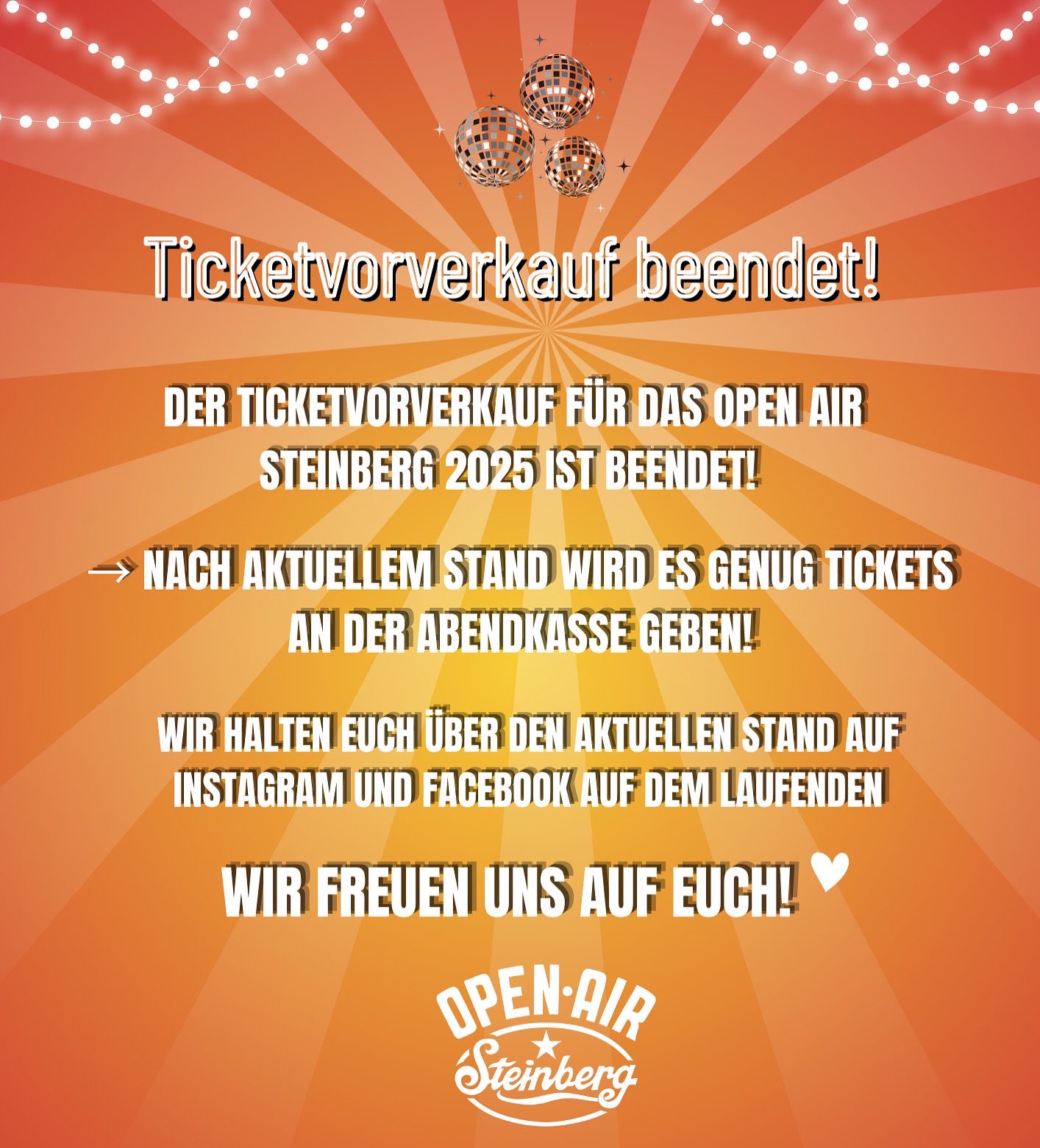 Unser Ticketvorverkauf ist vorbei! – nur noch Tickets an der Abendkasse erhältlich